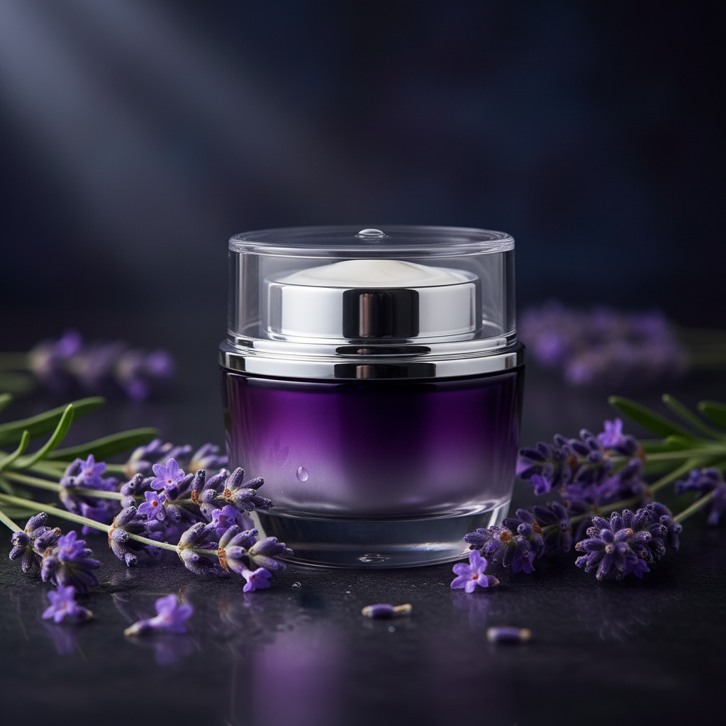 Women's Anti-Aging Wrinkle Cream - Luxurious Purple and Silver Jar