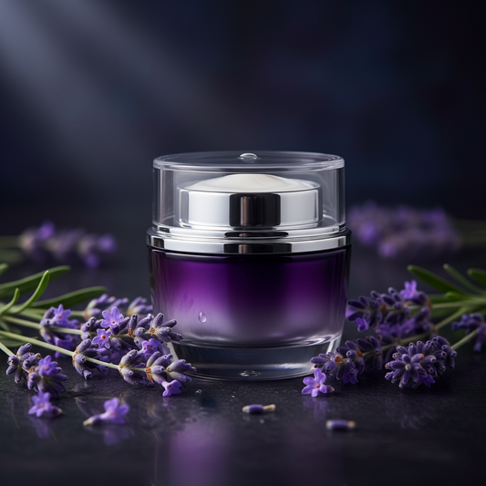 Women's Anti-Aging Wrinkle Cream - Luxurious Purple and Silver Jar